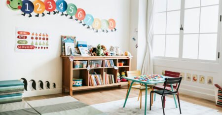 Classroom of kindergarten interior design